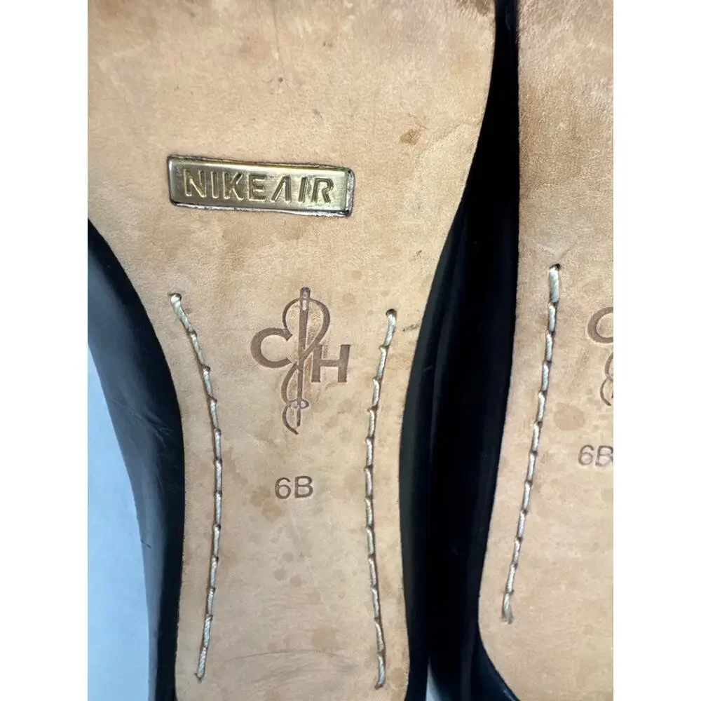 Cole Haan Women’s Violet NikeAir Black Leather High Heel Dress Moc Toe Size 6